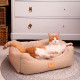 М`яка лежанка з оксамиту для собак та кішок Ferplast Chester 50 Beige