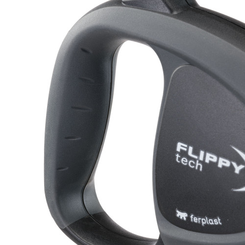 Поводок-рулетка для собак с лентой Ferplast Flippy Tech Tape L Black