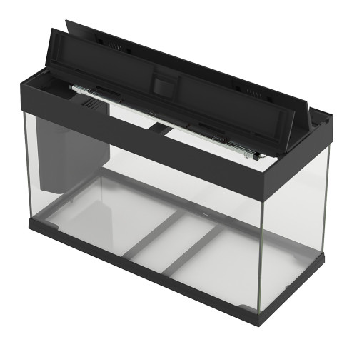 Скляний акваріум зі світильником та фільтром Ferplast Dubai 100 Led Black на 190 л