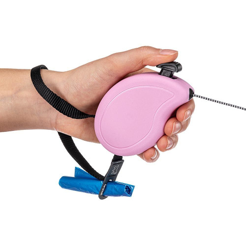 Рулетка зі шнуром для маленьких собак Ferplast Flippy One Cord Mini Pink