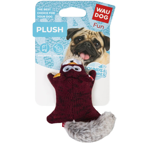 Игрушка для собак WAUDOG Fun Plush Белка, трикотаж, 9 см
