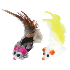 Іграшка CattyMan Feather Mouse миша з пір’ям для котів