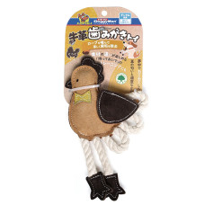 Жувальна іграшка DoggyMan Leather Chicken With Rope для собак