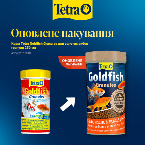 Корм Tetra Goldfish Granules для золотых рыбок, 250 мл (гранулы)