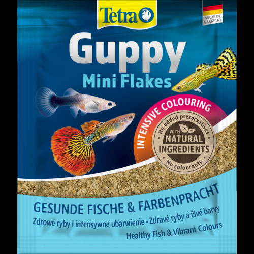 Корм Tetra Mini Guppy для рыбок гуппи, 12 г (хлопья)