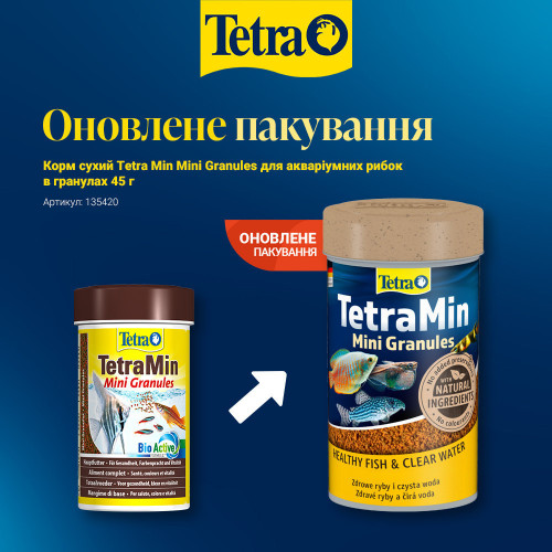 Корм Tetra Min Mini Granules для аквариумных рыбок, 45 г (гранулы)
