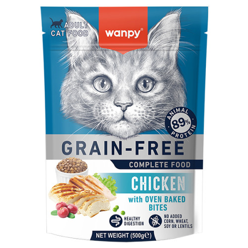 Cухий корм Wanpy Adult Cat Grain Free Chicken для котів з куркою, беззерновий, 500 г