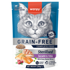 Cухий корм Wanpy Sterilized Cat Grain Free Salmon & Tuna для стерилізованих котів з лососем та тунцем, 500 г