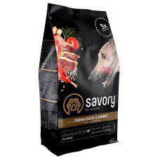 Сухой корм Savory для собак всех пород, со свежей уткой и кроликом, 12 кг