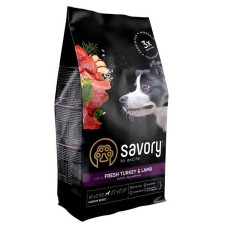 Сухой корм Savory Medium для собак средних пород, со свежим ягненком и индейкой, 1 кг