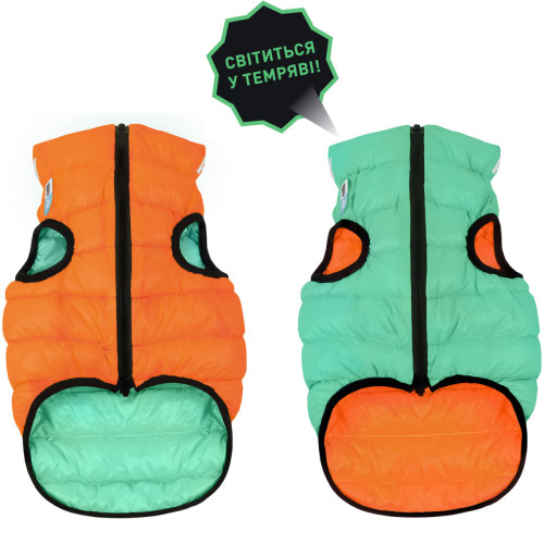 Курточка двусторонняя светоотражающая AiryVest Lumi, М50, салатово-оранжевая.