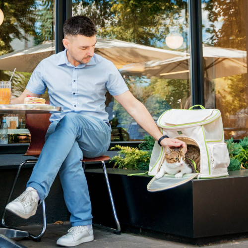 Рюкзак-переноска WAUDOG Relax Eco 40х40х26 см для котів та дрібних порід собак до 8 кг