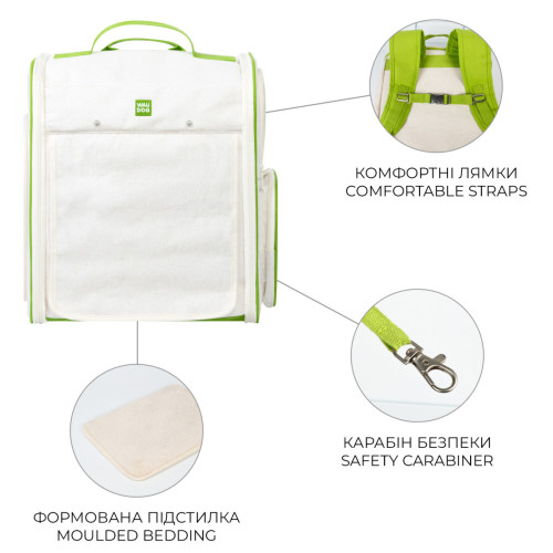 Рюкзак-переноска WAUDOG Relax Eco 42х34х27 см для котів та дрібних порід собак до 8 кг