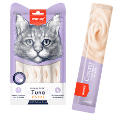 Рідкі ласощі Wanpy Creamy Lickable Treats Tuna & Crab з тунцем та крабом для котів, 70 г