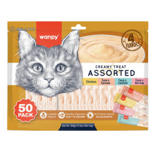 Рідкі ласощі Wanpy Creamy Treat Assorted мікс ласощів для котів, 700 г