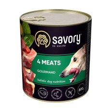 Вологий корм Savory для дорослих собак усіх порід, з чотирма видами м`яса, 800 г
