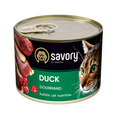 Вологий корм Savory для дорослих вибагливих кішок, з качкою, 200 г