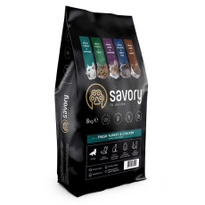 Сухой корм Savory для котят всех пород, со свежей индейкой и курицей, 8 кг