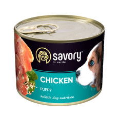 Вологий корм Savory для цуценят всіх порід, з куркою, 200 г
