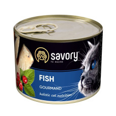 Вологий корм Savory для дорослих вимогливих кішок, з рибою, 200 г