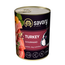 Влажный корм Savory для взрослых собак всех пород, с индейкой, 400 г