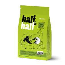 Сухой корм Half&Half для кошек с чувствительным пищеварением, с индейкой, 8 кг