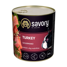 Влажный корм Savory для взрослых собак всех пород, с индейкой, 800 г