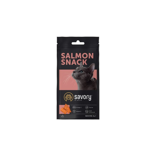 Хрумкі ласощі Savory Snack Подушечки для вибагливих котів, з лососем, 60 г