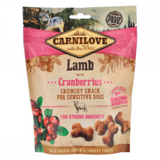 Ласощі Carnilove Dog Crunchy Snack з ягняти і журавлиною для собак, 200 г