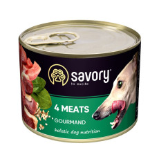 Вологий корм Savory для дорослих собак усіх порід, з чотирма видами м`яса, 200 г