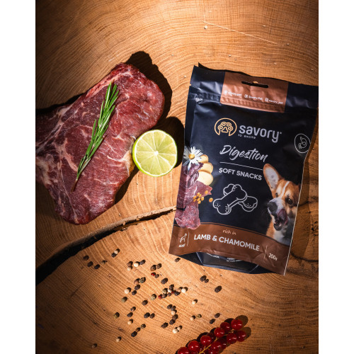 М`які ласощі Savory для покращення травлення собак, ягня та ромашка, 200 г
