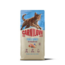 Корм сухий Carnilove True Fresh Fish & Turkey Sterilised для стерилізованих котів риба та індичка 6 кг