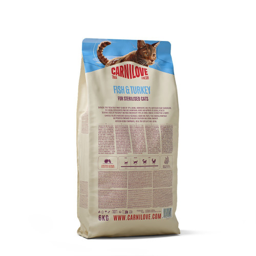 Корм сухий Carnilove True Fresh Fish & Turkey Sterilised для стерилізованих котів риба та індичка 6 кг
